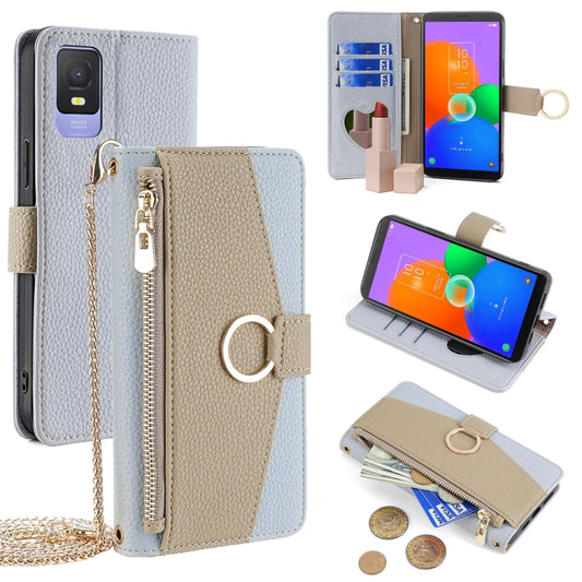 For TCL 403 Crossbody Litchi Texture Leather Phone Case(Blue) - More Brand by PMC Jewellery | Online Shopping South Africa | PMC Jewellery | Buy Now Pay Later Mobicred