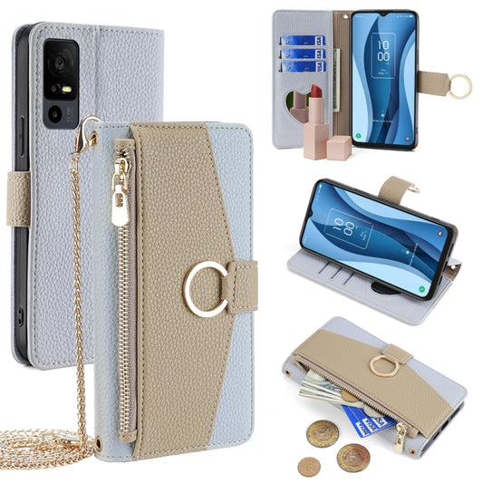 For TCL 40 XE 5G / 40 X 5G T601D Crossbody Litchi Texture Leather Phone Case(Blue) - More Brand by PMC Jewellery | Online Shopping South Africa | PMC Jewellery | Buy Now Pay Later Mobicred