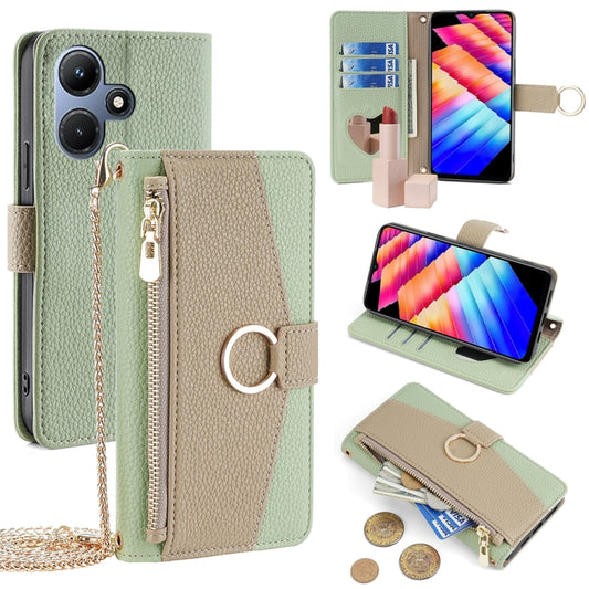 For Infinix Hot 30i 4G Crossbody Litchi Texture Leather Phone Case(Green) - Infinix Cases by PMC Jewellery | Online Shopping South Africa | PMC Jewellery | Buy Now Pay Later Mobicred