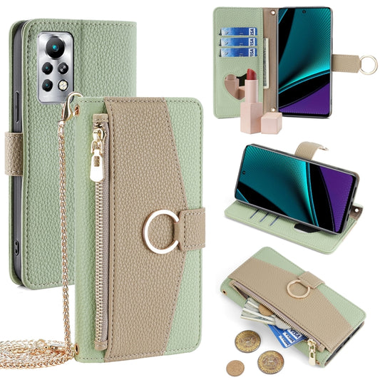 For Infinix Note 11 Pro Crossbody Litchi Texture Leather Phone Case(Green) - Infinix Cases by PMC Jewellery | Online Shopping South Africa | PMC Jewellery | Buy Now Pay Later Mobicred