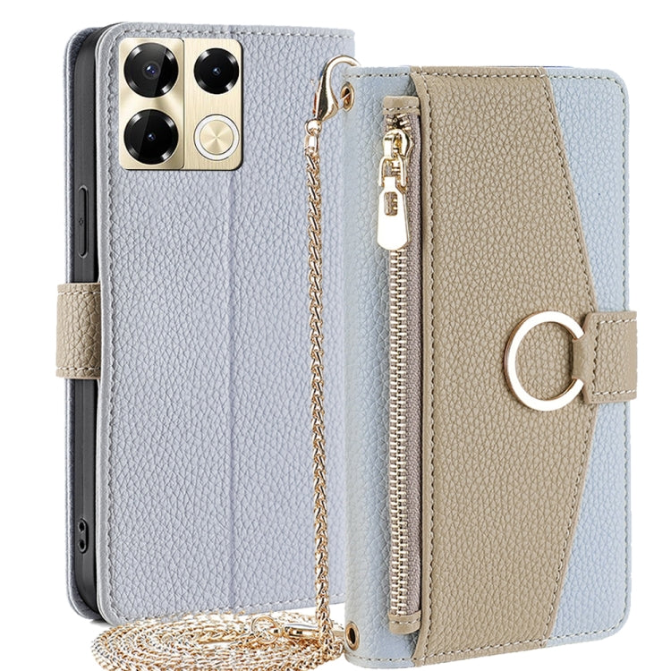 For Infinix Note 40 Pro 5G Crossbody Litchi Texture Leather Phone Case(Blue) - Infinix Cases by PMC TechLife | Online Shopping South Africa | PMC TechLife | Buy Now Pay Later Mobicred