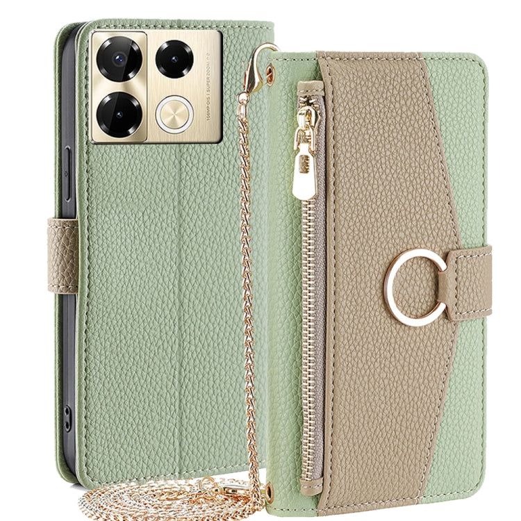 For Infinix Note 40 Pro 4G Crossbody Litchi Texture Leather Phone Case(Green) - Infinix Cases by PMC TechLife | Online Shopping South Africa | PMC TechLife | Buy Now Pay Later Mobicred