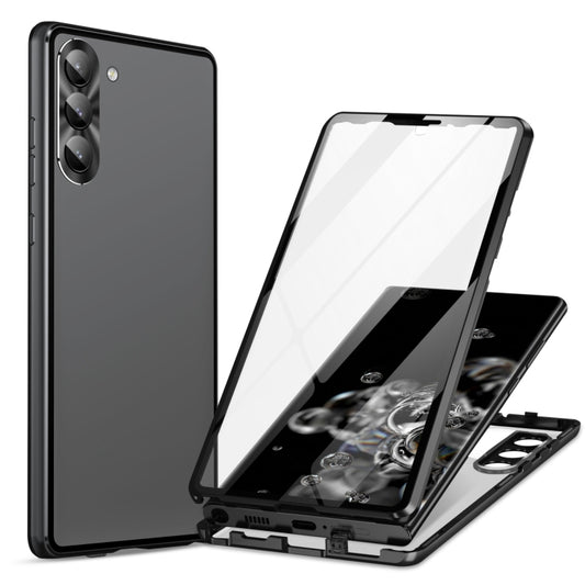 For Samsung Galaxy S24+ 5G HD Full Cover Magnetic Metal Tempered Glass Phone Case(Black) - Galaxy S24+ 5G Cases by PMC Jewellery | Online Shopping South Africa | PMC Jewellery