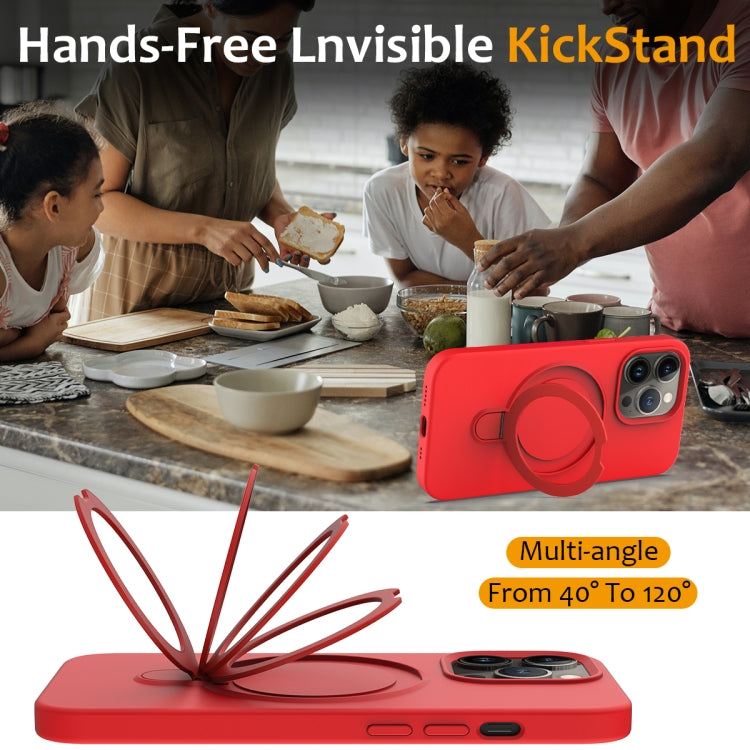 For iPhone 13 Pro Max MagSafe Magnetic Liquid Silicone Phone Case with Ring Holder(Red) - iPhone 13 Pro Max Cases by PMC TechLife | Online Shopping South Africa | PMC TechLife