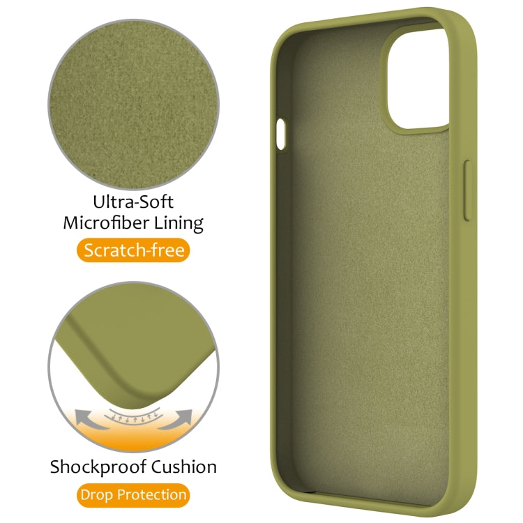 For iPhone 13 MagSafe Magnetic Liquid Silicone Phone Case with Ring Holder(Willow Green) - iPhone 13 Cases by PMC Jewellery | Online Shopping South Africa | PMC Jewellery