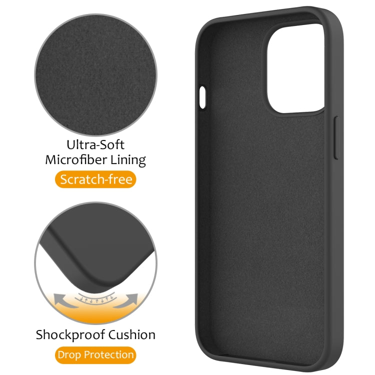 For iPhone 14 Pro MagSafe Magnetic Liquid Silicone Phone Case with Ring Holder(Carbon Black) - iPhone 14 Pro Cases by PMC TechLife | Online Shopping South Africa | PMC TechLife