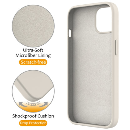 For iPhone 14 Plus MagSafe Magnetic Liquid Silicone Phone Case with Ring Holder(Antique White) - iPhone 14 Plus Cases by PMC Jewellery | Online Shopping South Africa | PMC Jewellery