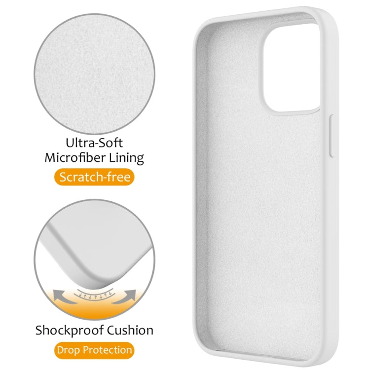 For iPhone 16 Pro Max Liquid Silicone MagSafe Magnetic Phone Case with Ring Holder(White) - iPhone 16 Pro Max Cases by PMC Jewellery | Online Shopping South Africa | PMC Jewellery | Buy Now Pay Later Mobicred