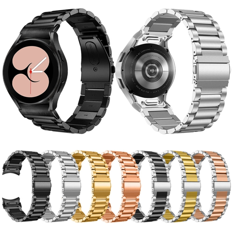 For Samsung Galaxy Watch 6 Quick Release Button Three-bead Stainless Steel Watch Band(Silver) - free shipping - PMC TechLife - Order now!