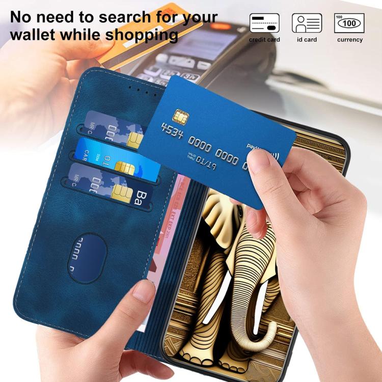 For iPhone 17 Air YX0060 Elephant Head Embossed Phone Leather Case with Lanyard(Royal Blue) - free shipping - PMc TechLife - Order now!