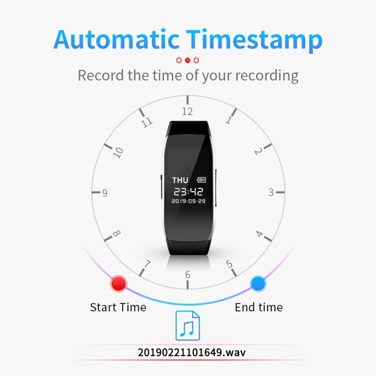 JNN D5 HD Noise Reduction Smart Recording Electronic Bracelet, Capacity:64GB - Recording Pen by JNN | Online Shopping South Africa | PMC TechLife | Buy Now Pay Later Mobicred