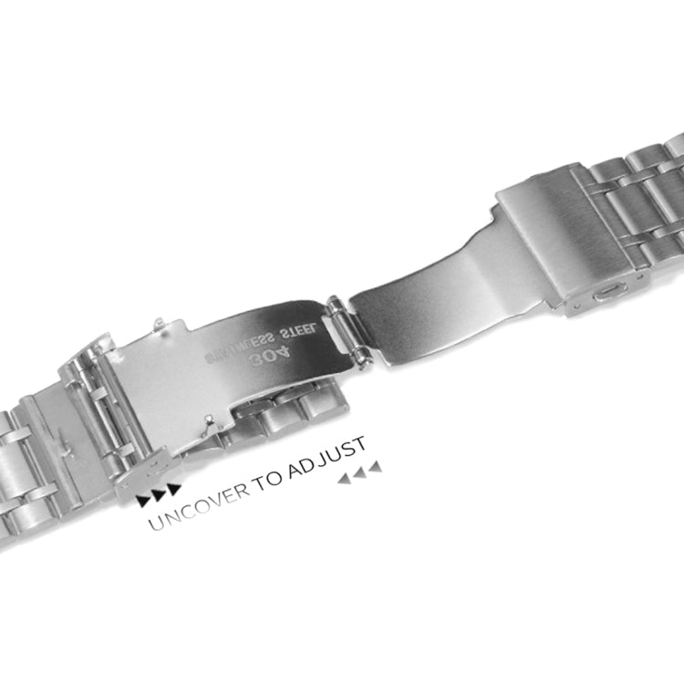 22mm Universal Dual Press Buckle Five-bead Stainless Steel Watch Band(Silver) - free shipping - PMC TechLife - Order now!