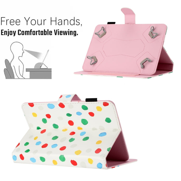 10 inch Dot Pattern Leather Tablet Case(White Colorful Dot) - 10 - 11 inch by PMC TechLife | Online Shopping South Africa | PMC TechLife | Buy Now Pay Later Mobicred