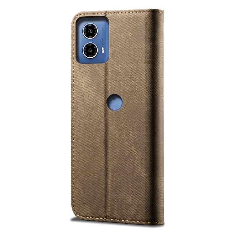 For Motorola Moto G24 Power Denim Texture Flip Leather Phone Case(Khaki) - free shipping - PMC TechLife - Order now!