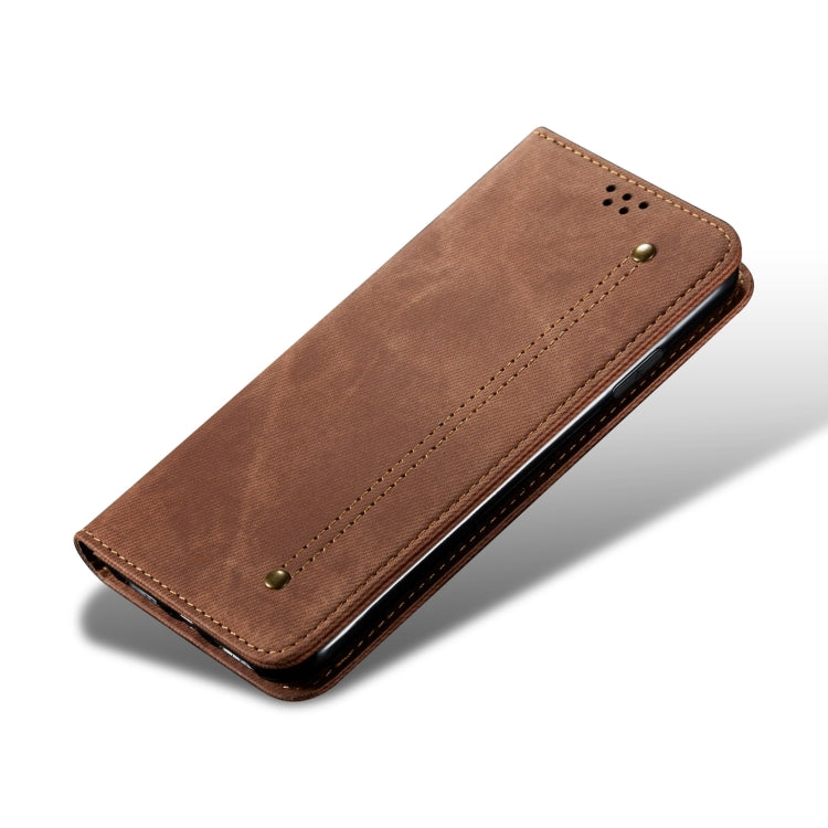 For Motorola Moto G34 Denim Texture Flip Leather Phone Case(Brown) - free shipping - PMC TechLife - Order now!