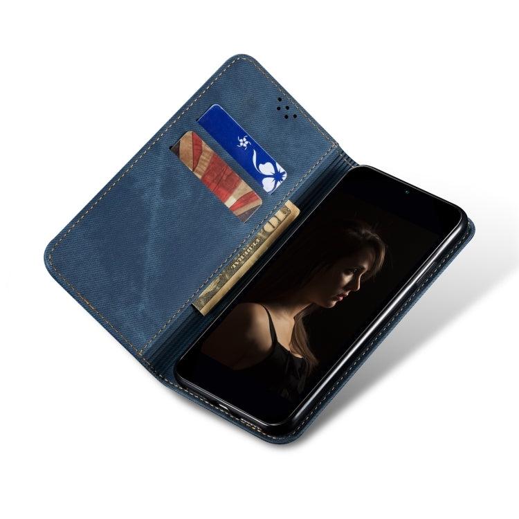 For Motorola Moto G34 Denim Texture Flip Leather Phone Case(Blue) - free shipping - PMC TechLife - Order now!