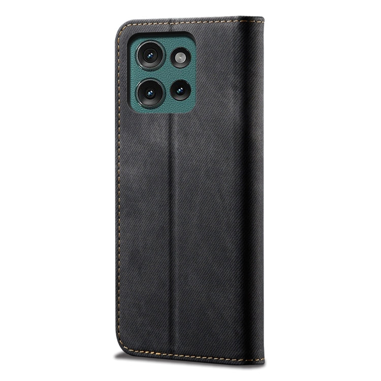 For Motorola Moto G75 5G Denim Texture Flip Leather Phone Case(Black) - free shipping - PMC TechLife - Order now!