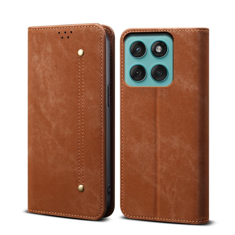 For Motorola Edge 60 Fusion Denim Texture Flip Leather Phone Case(Brown) - free shipping - PMC TechLife - Order now!