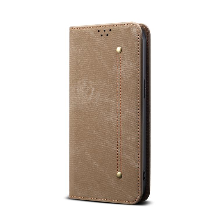 For Motorola Moto G86 Power Denim Texture Flip Leather Phone Case(Khaki) - free shipping - PMC TechLife - Order now!