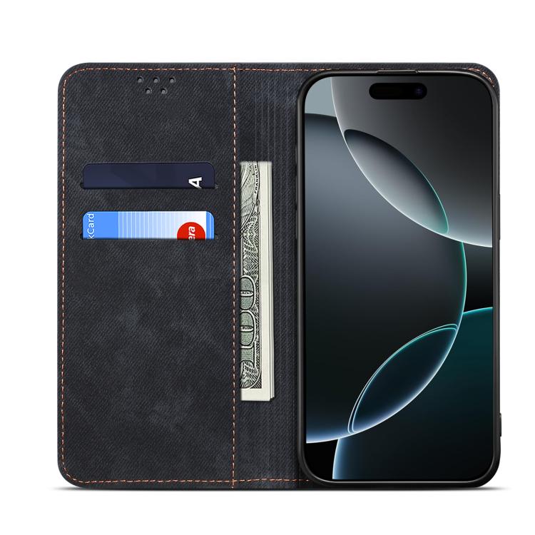 For Motorola Moto G86 Power Denim Texture Flip Leather Phone Case(Black) - free shipping - PMC TechLife - Order now!