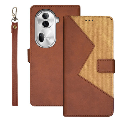 For OPPO Reno11 Pro 5G Global idewei Two-color Splicing Leather Phone Case(Brown) - Reno11 Pro Cases by idewei | Online Shopping South Africa | PMC Jewellery | Buy Now Pay Later Mobicred