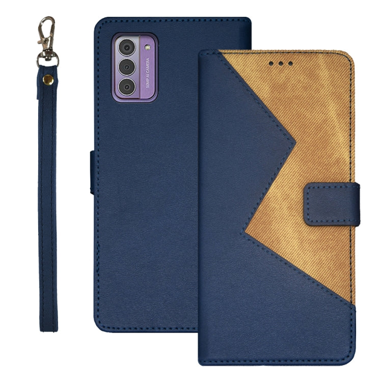 For Nokia G42 5G idewei Two-color Splicing Leather Phone Case(Blue) - Nokia Cases by idewei | Online Shopping South Africa | PMC Jewellery | Buy Now Pay Later Mobicred