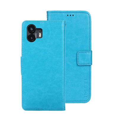 For Nothing Phone 2 idewei Crazy Horse Texture Leather Phone Case with Holder(Sky Blue) - More Brand by idewei | Online Shopping South Africa | PMC Jewellery | Buy Now Pay Later Mobicred