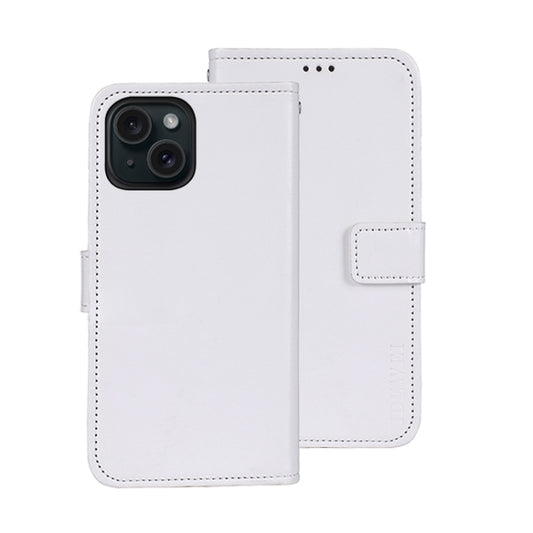 For iPhone 15 Pro Max idewei Crazy Horse Texture Leather Phone Case with Holder(White) - iPhone 15 Pro Max Cases by idewei | Online Shopping South Africa | PMC Jewellery | Buy Now Pay Later Mobicred