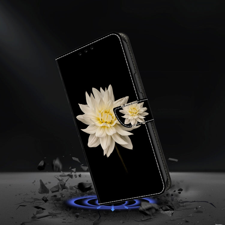 For Honor Magic6 Lite Crystal 3D Shockproof Protective Leather Phone Case(White Flower) - Honor Cases by PMC TechLife | Online Shopping South Africa | PMC TechLife | Buy Now Pay Later Mobicred
