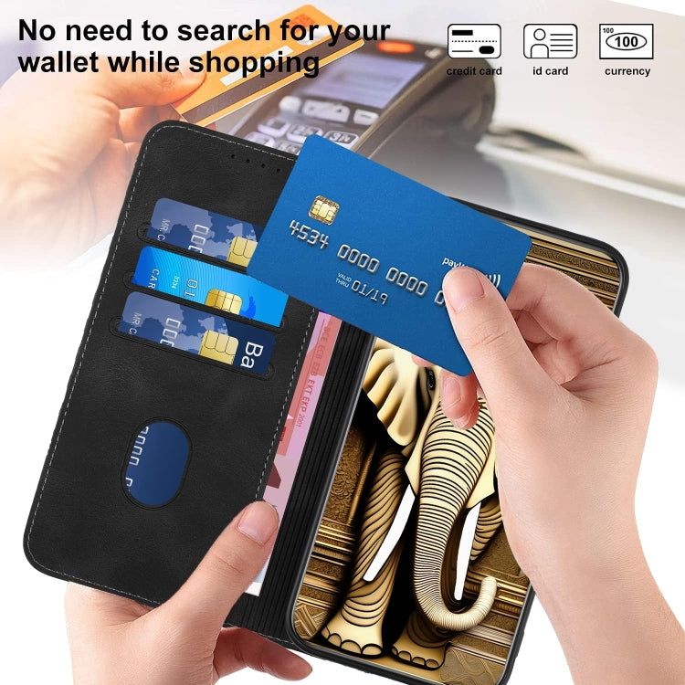 For Google Pixel 9 YX0060 Elephant Head Embossed Phone Leather Case with Lanyard(Black) - Google Cases by PMC TechLife | Online Shopping South Africa | PMC TechLife | Buy Now Pay Later Mobicred