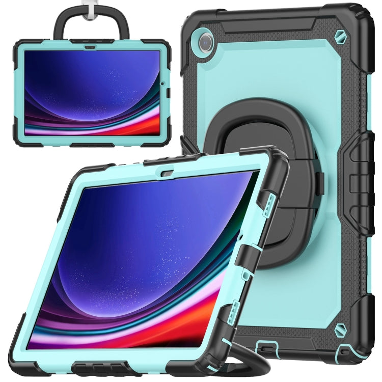 For Samsung Galaxy Tab A9+ Handle Silicone Hydric PC Tablet Case with Shoulder Strap(Light Blue) - Galaxy Tab A9+ by PMC TechLife | Online Shopping South Africa | PMC TechLife