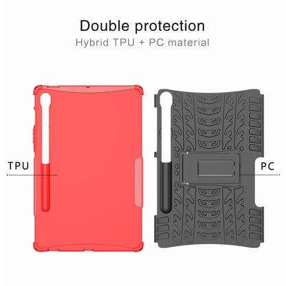 For Samsung Galaxy Tab S9 FE Tire Texture TPU + PC Tablet Case with Holder(Green) - Galaxy Tab S9 FE by PMC Jewellery | Online Shopping South Africa | PMC Jewellery | Buy Now Pay Later Mobicred