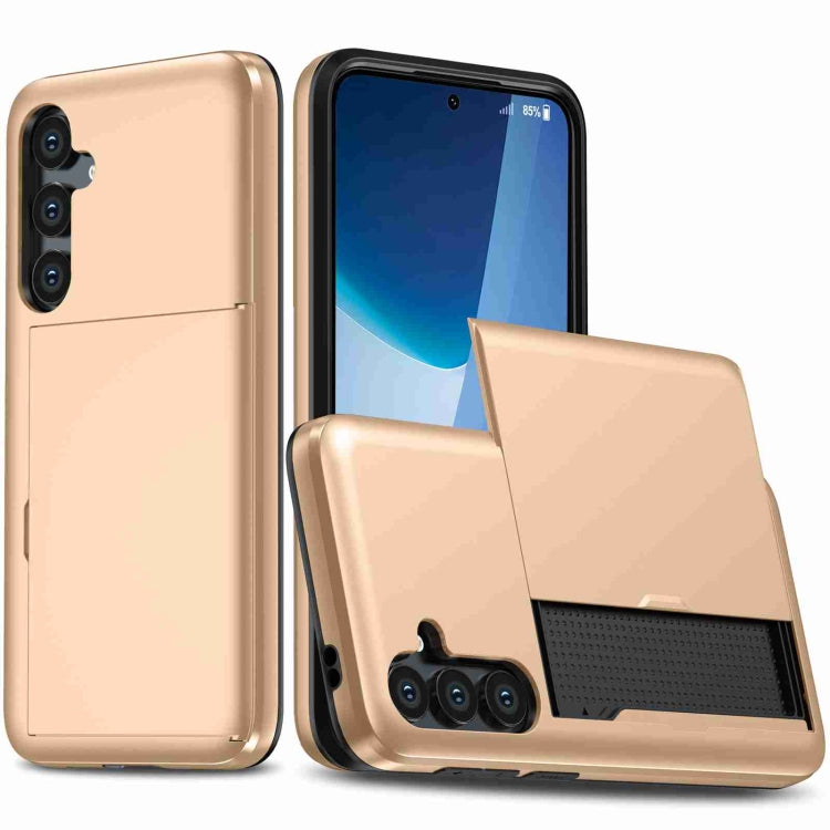 For Samsung Galaxy S24+ 5G Shockproof Armor Phone Case with Card Slot(Gold) - Galaxy S24+ 5G Cases by PMC TechLife | Online Shopping South Africa | PMC TechLife