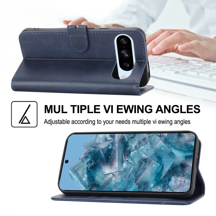 For Google Pixel 9 Pro Embossed Happy Cat Pattern Flip Leather Phone Case(Blue) - Google Cases by PMC TechLife | Online Shopping South Africa | PMC TechLife | Buy Now Pay Later Mobicred