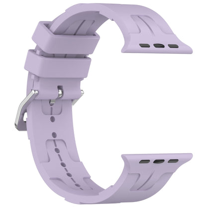 For Apple Watch Series 2 42mm H Texture Silicone Ladder Buckle Watch Band(Purple) - Watch Bands by PMC Jewellery | Online Shopping South Africa | PMC Jewellery