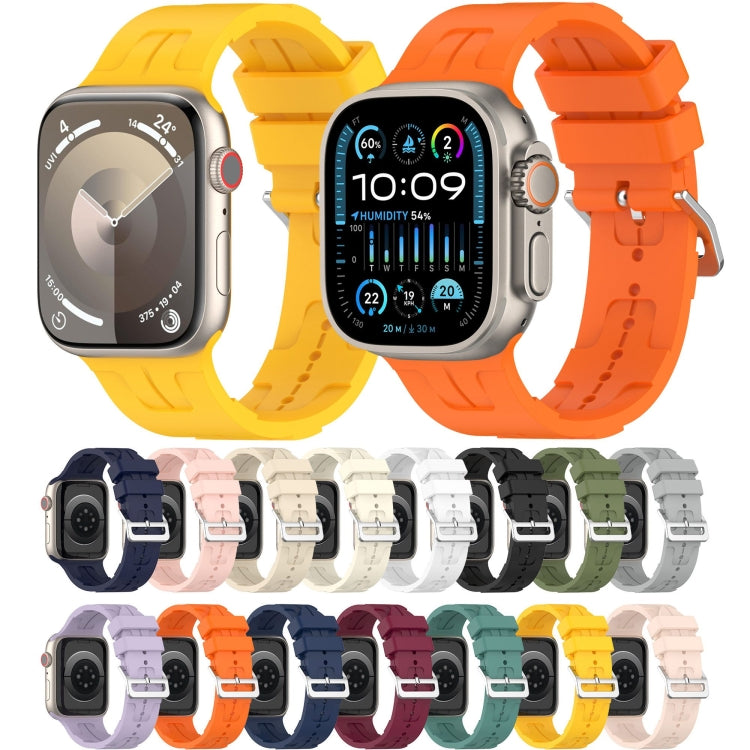 For Apple Watch 38mm H Texture Silicone Ladder Buckle Watch Band(Midnight) - Watch Bands by PMC TechLife | Online Shopping South Africa | PMC TechLife