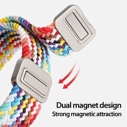 DUX DUCIS Mixture Pro Series Magnetic Buckle Nylon Braid Watch Band, Size:20mm(Rainbow) - 20mm Bands by DUX DUCIS | Online Shopping South Africa | PMC Jewellery | Buy Now Pay Later Mobicred