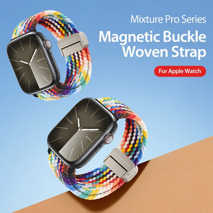 For Apple Watch SE 2023 44mm DUX DUCIS Mixture Pro Series Magnetic Buckle Nylon Braid Watch Band(Rainbow) - Watch Bands by DUX DUCIS | Online Shopping South Africa | PMC Jewellery | Buy Now Pay Later Mobicred