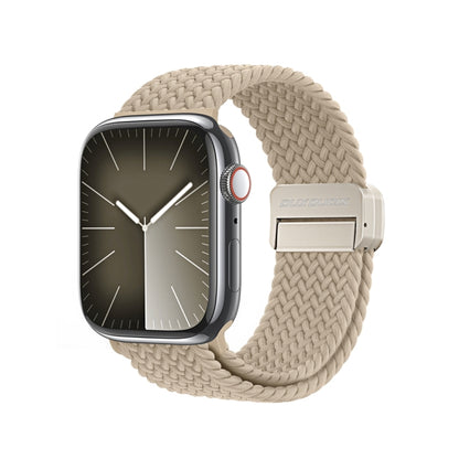 For Apple Watch SE 2023 40mm DUX DUCIS Mixture Pro Series Magnetic Buckle Nylon Braid Watch Band(Beige) - Watch Bands by DUX DUCIS | Online Shopping South Africa | PMC Jewellery | Buy Now Pay Later Mobicred