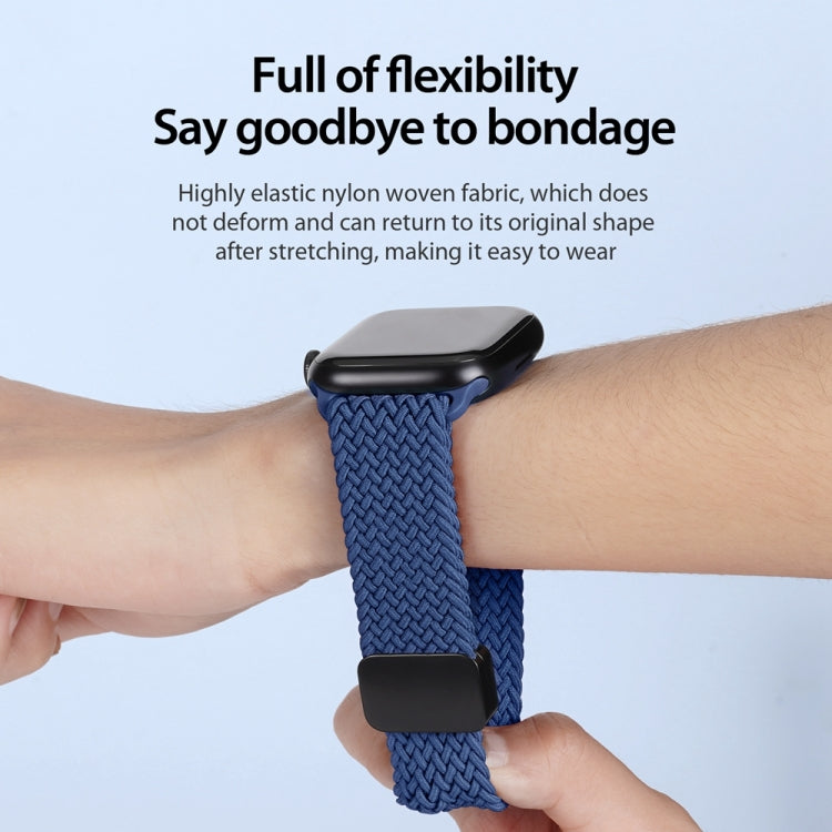 For Apple Watch SE 2023 40mm DUX DUCIS Mixture Pro Series Magnetic Buckle Nylon Braid Watch Band(Storm Blue) - Watch Bands by DUX DUCIS | Online Shopping South Africa | PMC Jewellery | Buy Now Pay Later Mobicred