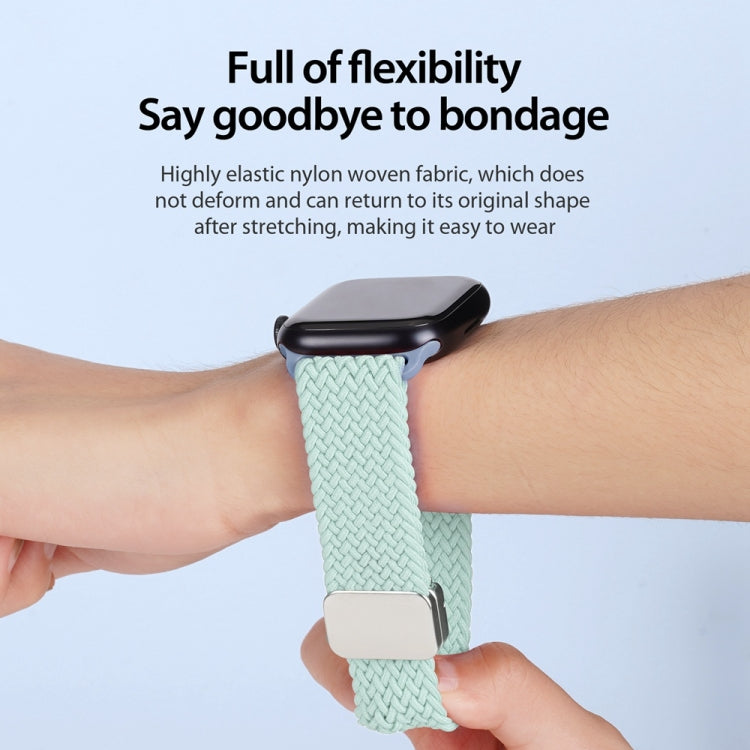 For Apple Watch SE 2023 40mm DUX DUCIS Mixture Pro Series Magnetic Buckle Nylon Braid Watch Band(Light Mint) - Watch Bands by DUX DUCIS | Online Shopping South Africa | PMC Jewellery | Buy Now Pay Later Mobicred