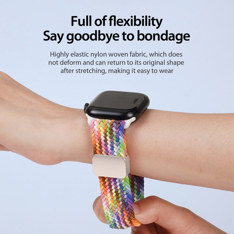 For Apple Watch Series 9 45mm DUX DUCIS Mixture Pro Series Magnetic Buckle Nylon Braid Watch Band(New Rainbow) - Watch Bands by DUX DUCIS | Online Shopping South Africa | PMC Jewellery | Buy Now Pay Later Mobicred