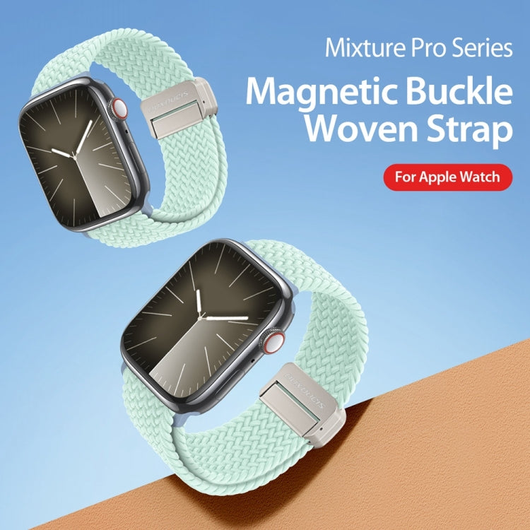 For Apple Watch Series 9 45mm DUX DUCIS Mixture Pro Series Magnetic Buckle Nylon Braid Watch Band(Light Mint) - Watch Bands by DUX DUCIS | Online Shopping South Africa | PMC Jewellery | Buy Now Pay Later Mobicred