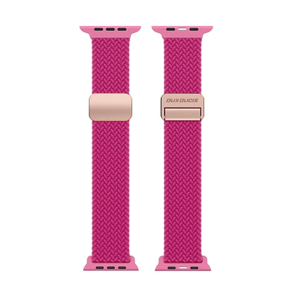 For Apple Watch Series 9 41mm DUX DUCIS Mixture Pro Series Magnetic Buckle Nylon Braid Watch Band(Raspberry Color) - Watch Bands by DUX DUCIS | Online Shopping South Africa | PMC Jewellery | Buy Now Pay Later Mobicred