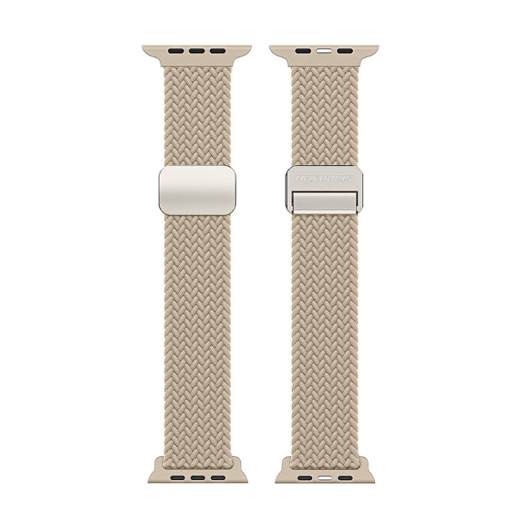 For Apple Watch Series 8 45mm DUX DUCIS Mixture Pro Series Magnetic Buckle Nylon Braid Watch Band(Beige) - Watch Bands by DUX DUCIS | Online Shopping South Africa | PMC Jewellery | Buy Now Pay Later Mobicred