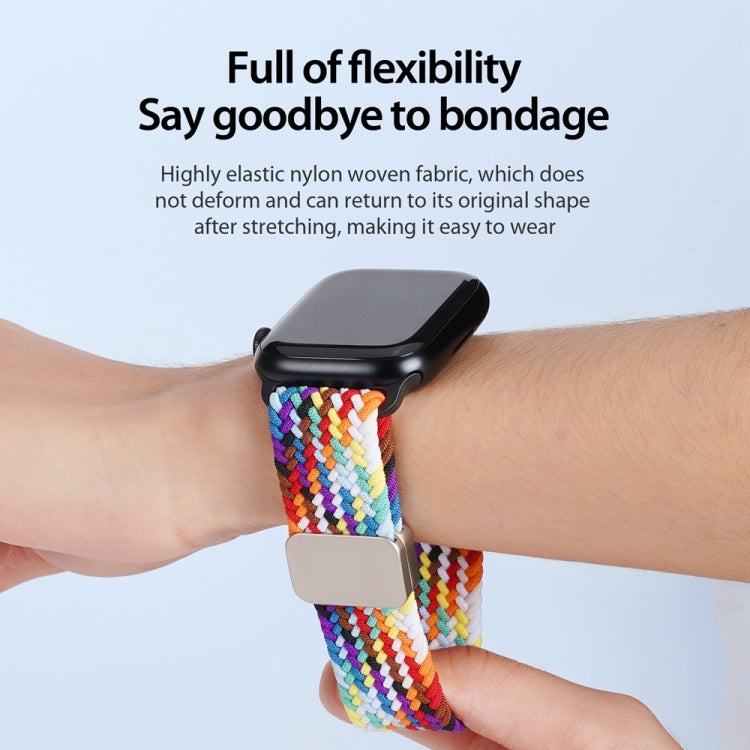 For Apple Watch Series 8 45mm DUX DUCIS Mixture Pro Series Magnetic Buckle Nylon Braid Watch Band(Rainbow) - Watch Bands by DUX DUCIS | Online Shopping South Africa | PMC Jewellery | Buy Now Pay Later Mobicred