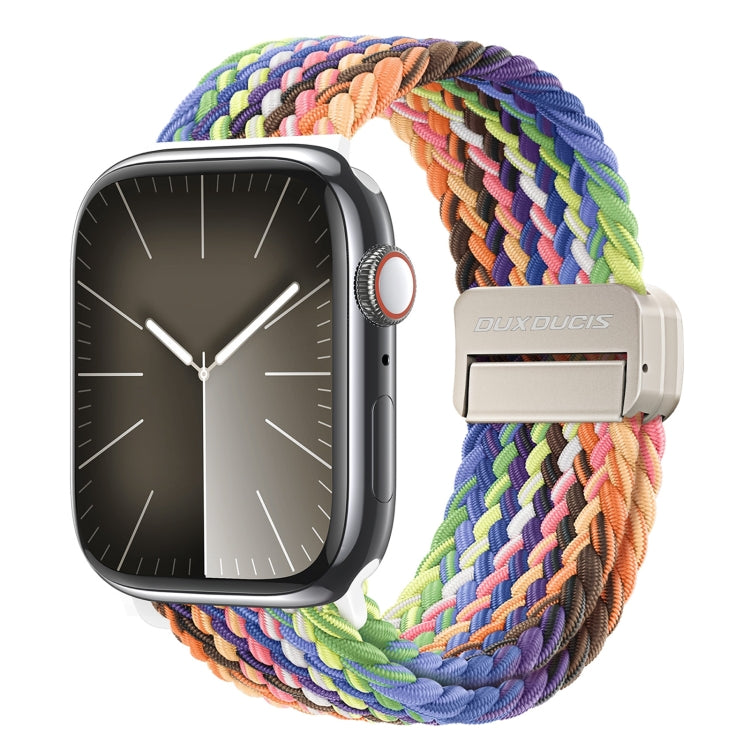 For Apple Watch Series 8 45mm DUX DUCIS Mixture Pro Series Magnetic Buckle Nylon Braid Watch Band(New Rainbow) - Watch Bands by DUX DUCIS | Online Shopping South Africa | PMC Jewellery | Buy Now Pay Later Mobicred