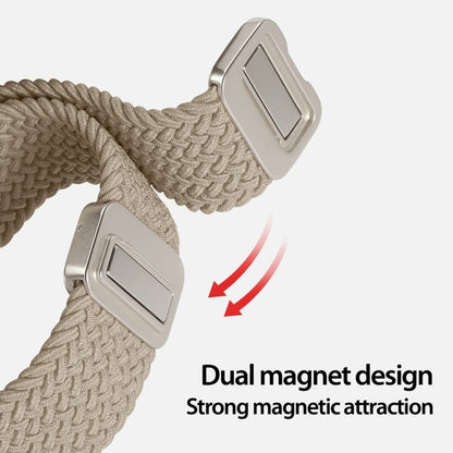 For Apple Watch SE 2022 40mm DUX DUCIS Mixture Pro Series Magnetic Buckle Nylon Braid Watch Band(Beige) - Watch Bands by DUX DUCIS | Online Shopping South Africa | PMC Jewellery | Buy Now Pay Later Mobicred