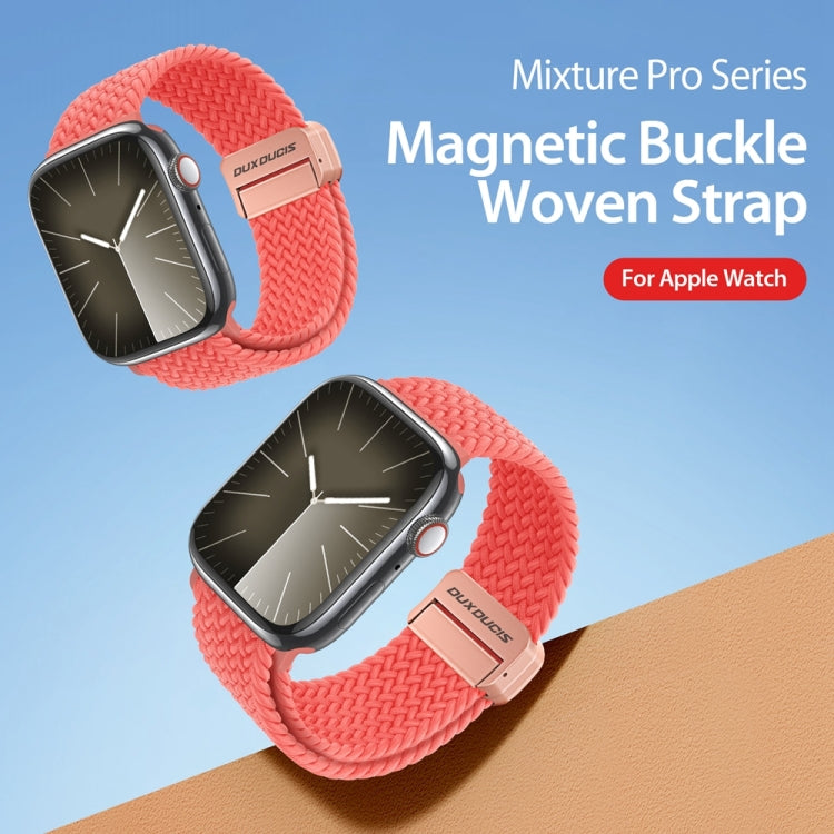 For Apple Watch SE 2022 40mm DUX DUCIS Mixture Pro Series Magnetic Buckle Nylon Braid Watch Band(Guava) - Watch Bands by DUX DUCIS | Online Shopping South Africa | PMC Jewellery | Buy Now Pay Later Mobicred