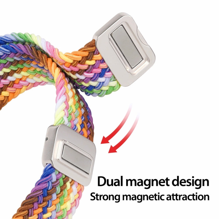 For Apple Watch SE 2022 44mm DUX DUCIS Mixture Pro Series Magnetic Buckle Nylon Braid Watch Band(New Rainbow) - Watch Bands by DUX DUCIS | Online Shopping South Africa | PMC Jewellery | Buy Now Pay Later Mobicred